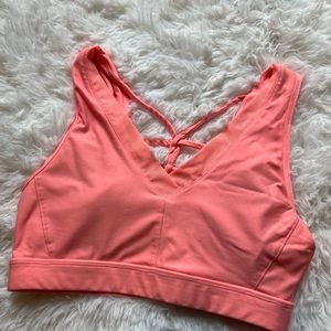 Lattice back sports bra